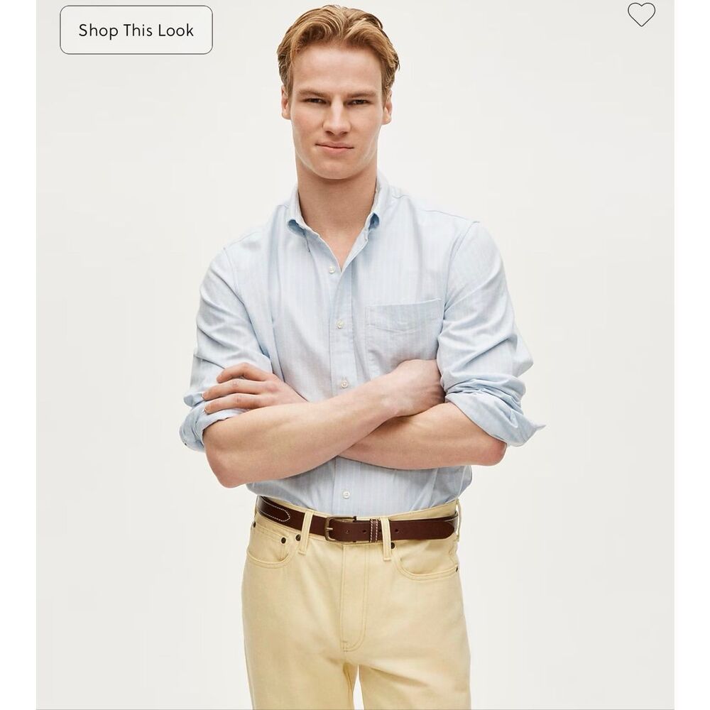 J. Crew 1983 oxford shirt in cotton Tony Blue Olive NWT size XL